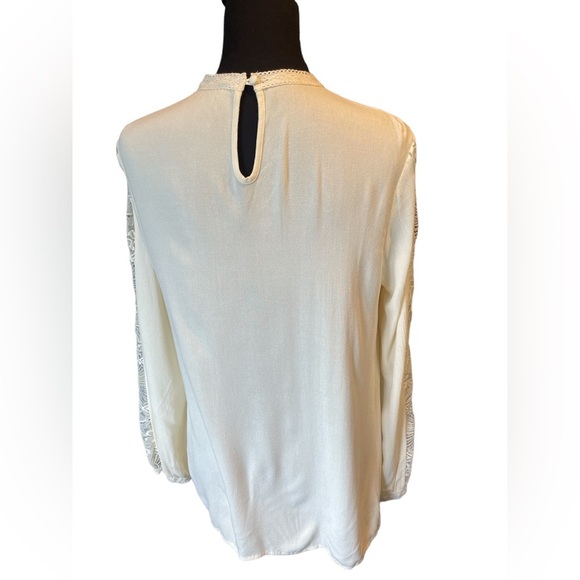 NWT Ellison Ivory Rayon And Lace Blouse, Size Medium, Boho, Victorian,Fairycore - Picture 4 of 8
